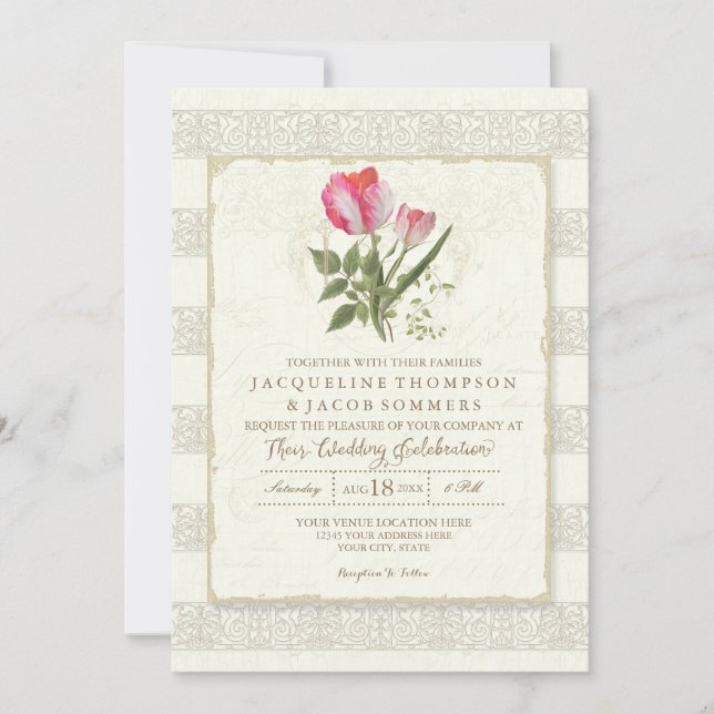 Rustic Country Barn Outdoor Garden Floral Wedding Invitation (Front)