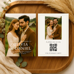 Rustic Country Barn Photo Wedding Invitation