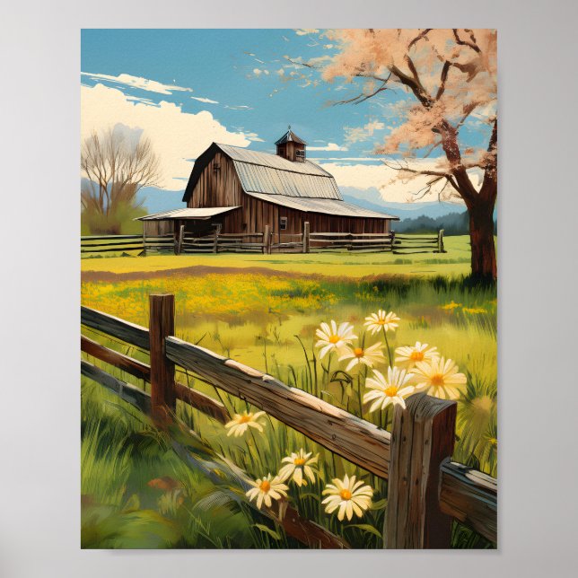 Rustic Country Barn Scene 1 Poster (Front)