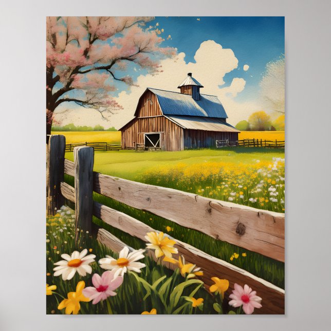 Rustic Country Barn Scene 2 Poster (Front)