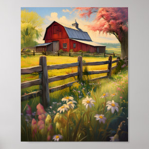 Rustic Country Barn Scene 3 Poster