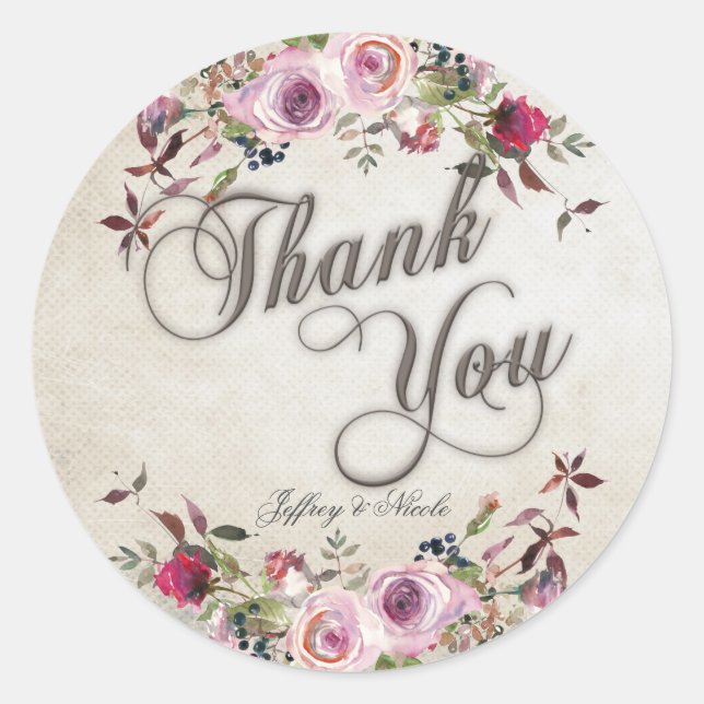 Rustic Country Barn Wedding Peonies Mason Jar Classic Round Sticker (Front)