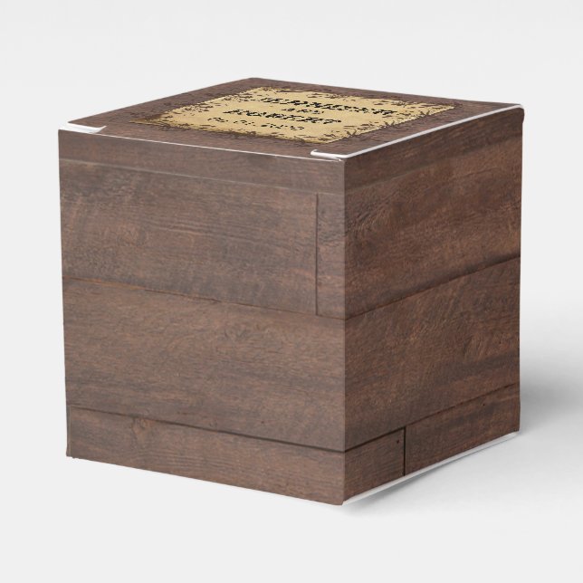 Rustic Country Barn Wood Beauty Wedding Favour Box (Front Side)