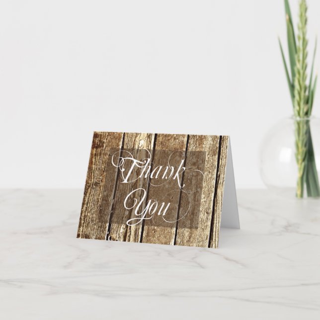 Rustic Country Barn Wood Blank Thank You Cards (Front)