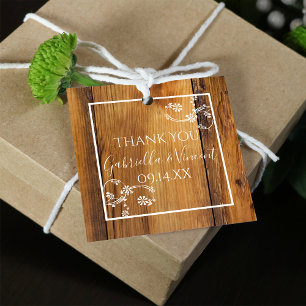 Rustic Country Barn Wood Floral Favour Tags