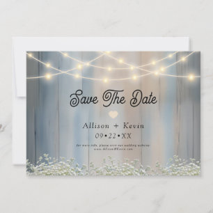 Rustic Country Barn Wood Horizontal Save The Date