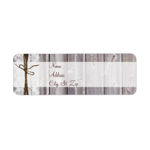 Rustic Country Barn Wood Lace Twine Address Labels