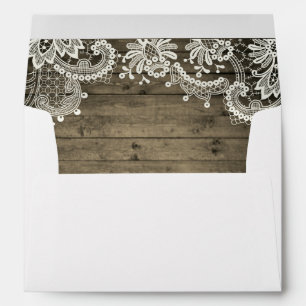 Rustic Country Barn Wood Lace Wedding 5x7 Envelopes