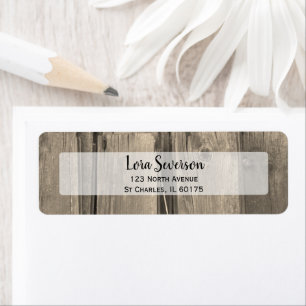 Rustic Country Barn Wood Return Address