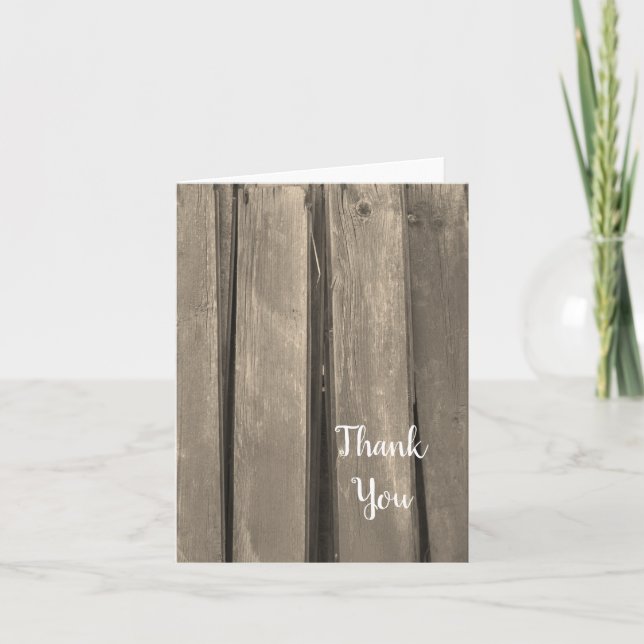 Rustic Country Barn Wood Thank You (Front)