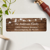 Rustic Country Barn Wood Twinkle Lights Address