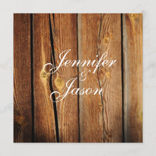 Rustic Country Barn Wood Wedding Invitations