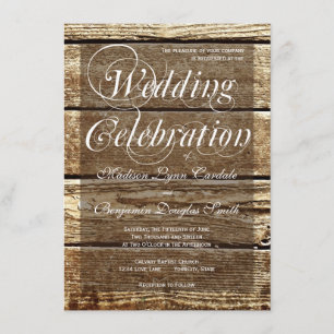 Rustic Country Barn Wood Wedding Invitations