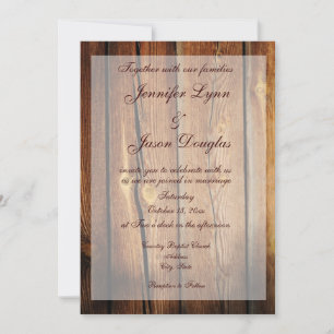 Rustic Country Barn Wood Wedding Invitations
