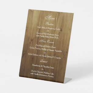 Rustic Country Barn Wood Wedding Menu Pedestal Sign