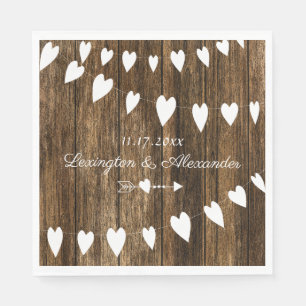 Rustic Country Barn Wood Wedding or Bridal Shower Napkin
