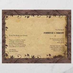 Rustic Country Barn Wood Wedding Program