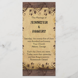 Rustic Country Barn Wood Wedding Program Programme
