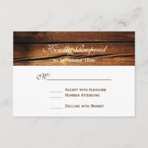 Rustic Country Barn Wood Wedding RSVP Cards
