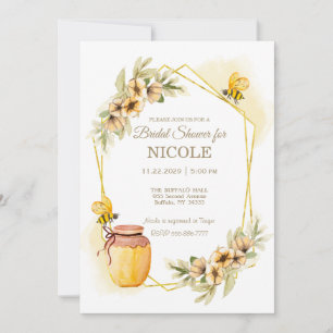 Rustic Country Bees Bridal Shower  Invitation