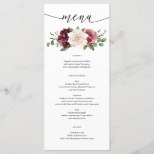 Rustic Country Boho Wedding Bridal Shower Menu