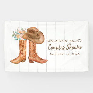 Rustic Country Boots Bridal Couples Shower Banner