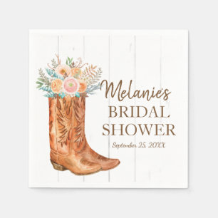 Rustic Country Boots Bridal Couples Shower Party Napkin