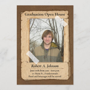 Rustic Country Boy's Graduation Open House I Invitation