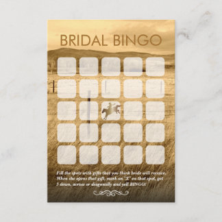 Rustic Country Bridal Shower Bingo Cards