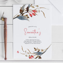 Rustic Country Bridal Shower Botanical Watercolor