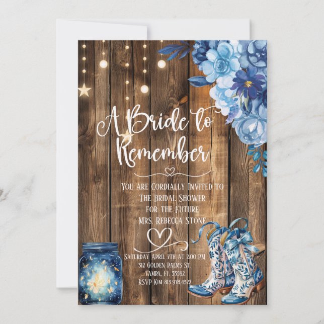 Rustic Country Bridal Shower Invitation  (Front)