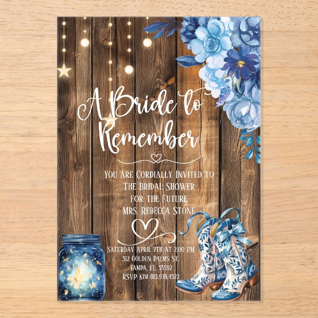 Rustic Country Bridal Shower Invitation  (Front)