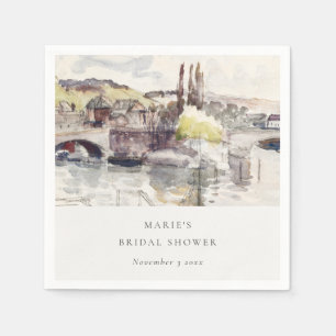 Rustic Country Bridge Riverside Bridal Shower Napkin