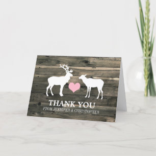 Rustic Country Buck and Doe Thank You Card