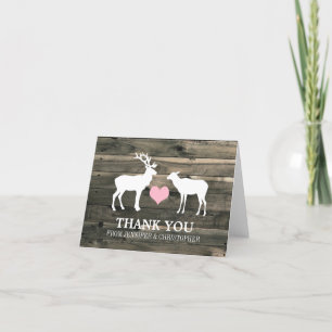Rustic Country Buck and Doe Thank You Card