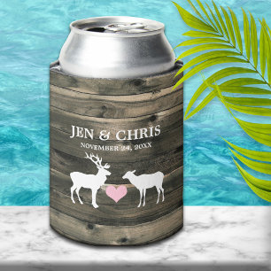 Rustic Country Buck and Doe Wedding Favour Can Cooler