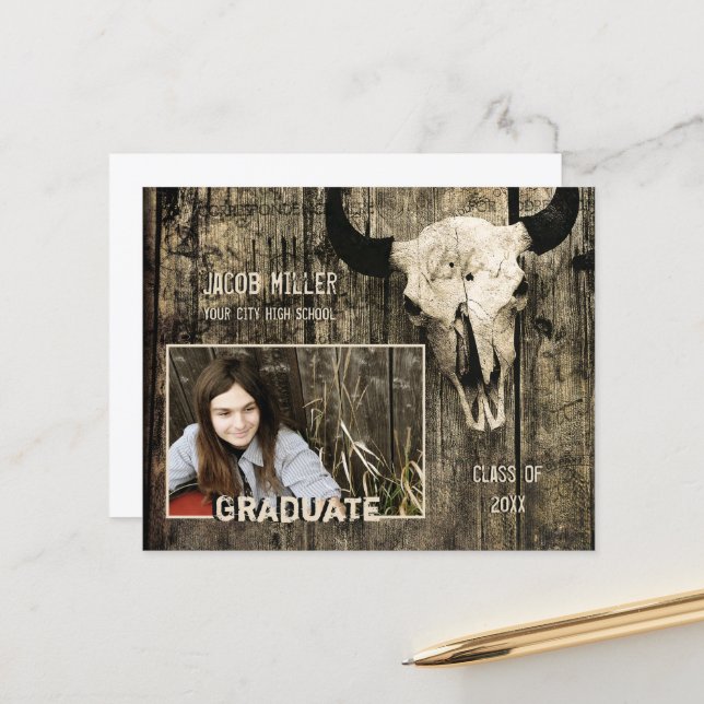 Rustic Country Budget Western Bull Cow Skull (Front/Back In Situ)