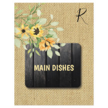 Rustic country burlap recipe organiser divider