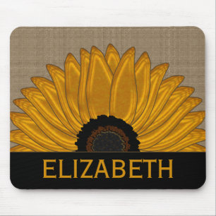 .Rustic Country Burlap Sunflower Wedding Favours Mouse Mat