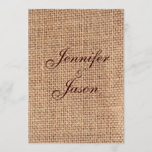 Rustic Country Burlap Wedding Invitations