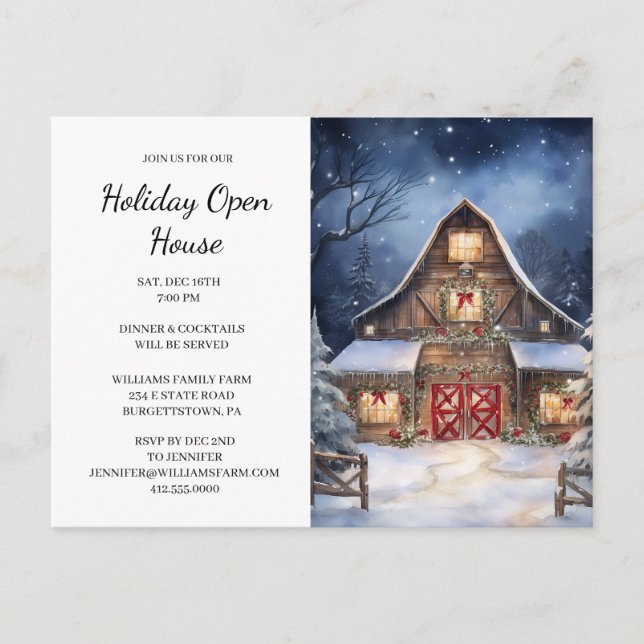 Rustic Country Business Company Christmas Party  Postcard (Front)