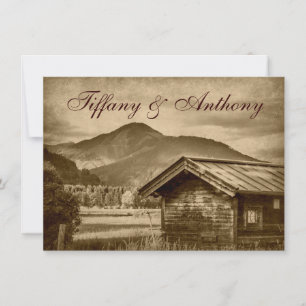 Rustic Country Cabin Mountain Wedding Invitations