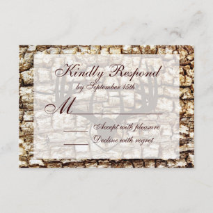 Rustic Country Camo Hunting Antlers Wedding RSVP