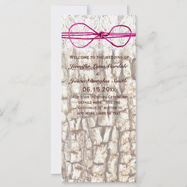 Rustic Country Camo Pink Bow Wedding Invitations (Front)