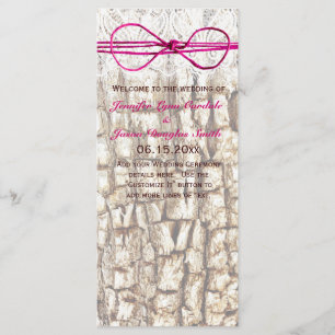Rustic Country Camo Pink Bow Wedding Invitations