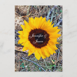 Rustic Country Camo Sunflower Wedding Invitations