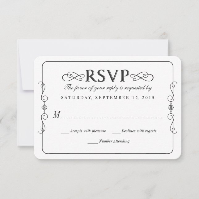 Rustic Country Chalkboard Wedding RSVP (Front)