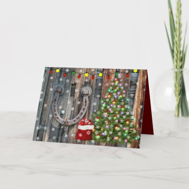 Rustic Country Charm Christmas Holiday Card (Front)