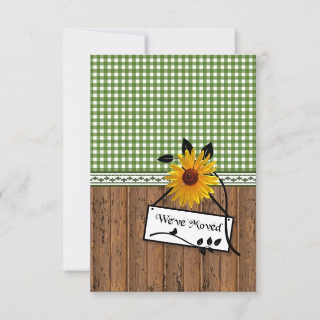 Rustic Country Charm Sunflower Moving Announcement (Front)