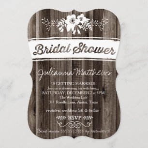 Rustic Country Chic Bridal Shower Invitation